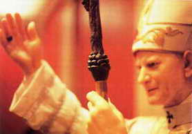 Pope carries a pine cone in his staff