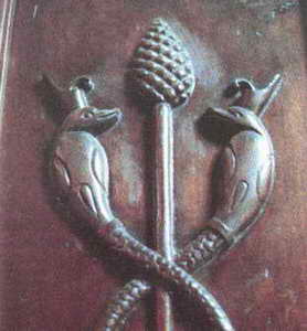 Pine cone staff