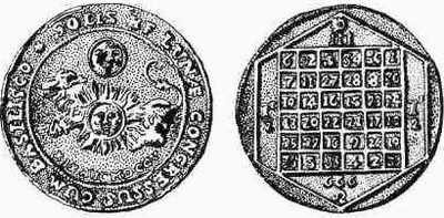 Drawing of pagan 666 amulet